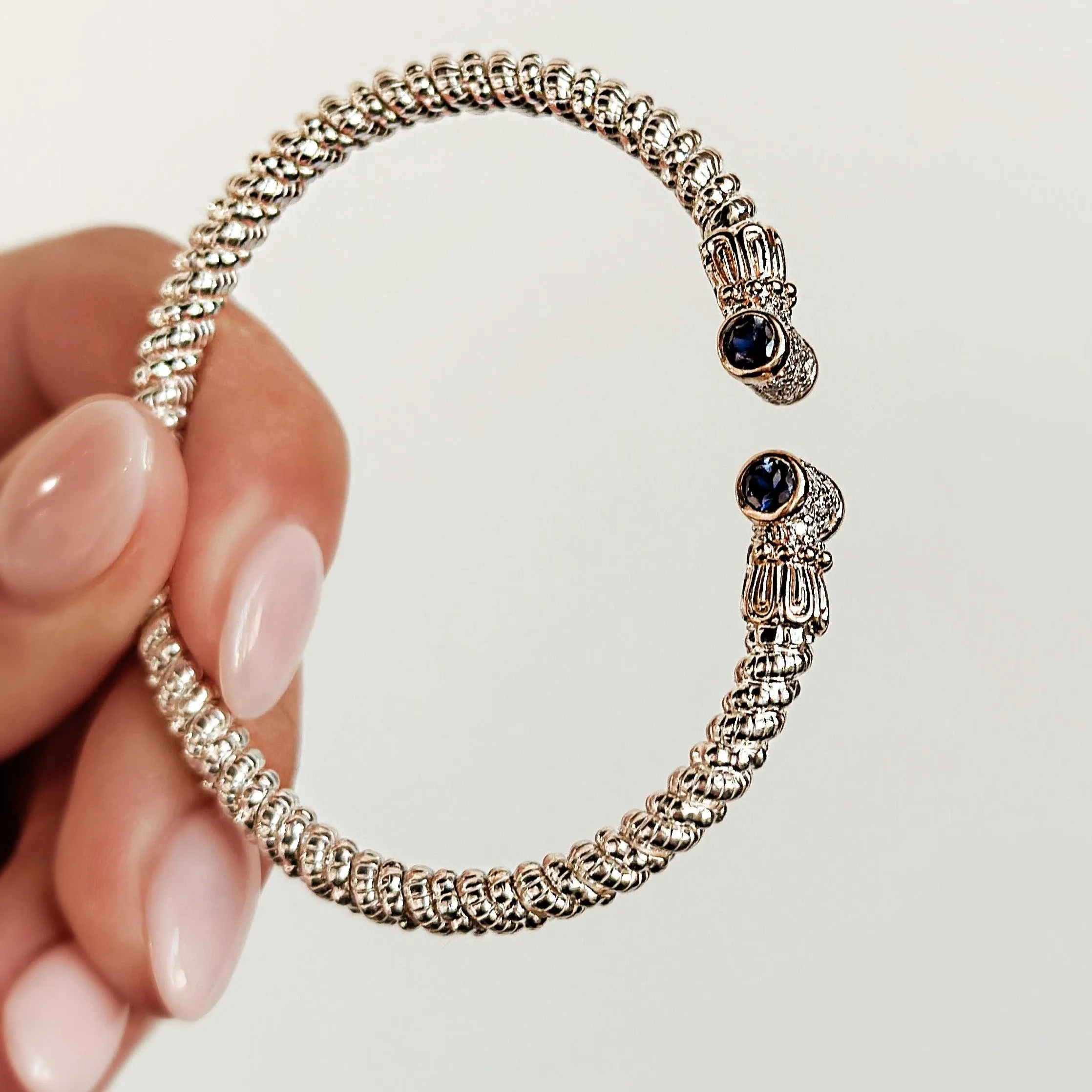 Vahan 14K Gold & Sterling Silver Bracelet with Iolite and Diamonds 23678DIO04
