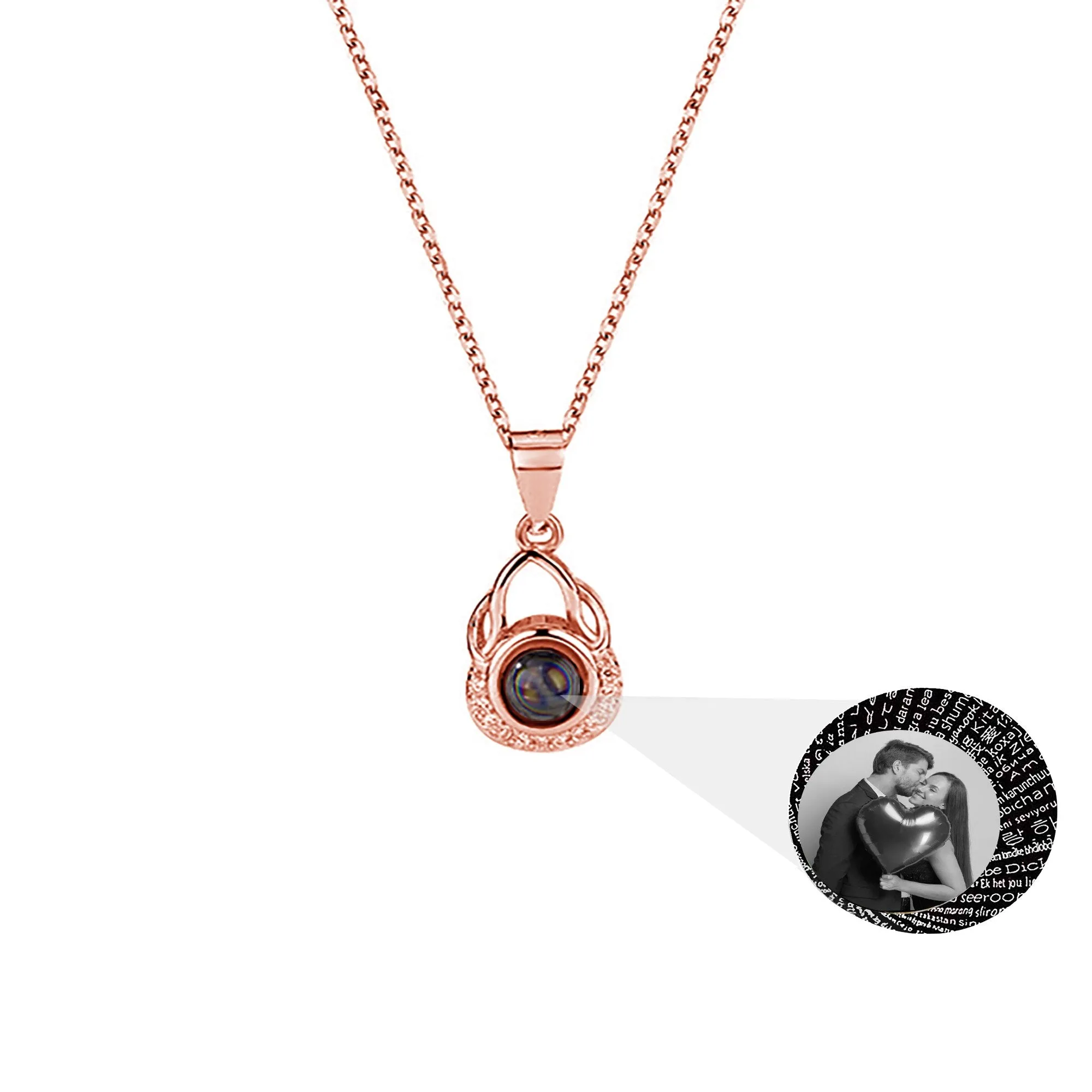 Valentine's Day Gift Photo Custom Projection Necklace Simple  Shaped Projection Necklace
