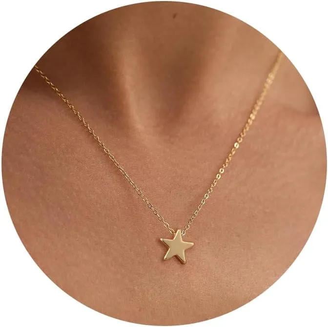 Valloey Rover Gold Necklace for Women 14K Gold Plated Circle Cubic Zirconia Pendant Necklace Dainty Twist Rope Chain Necklace Simple Jewelry Gift for Women