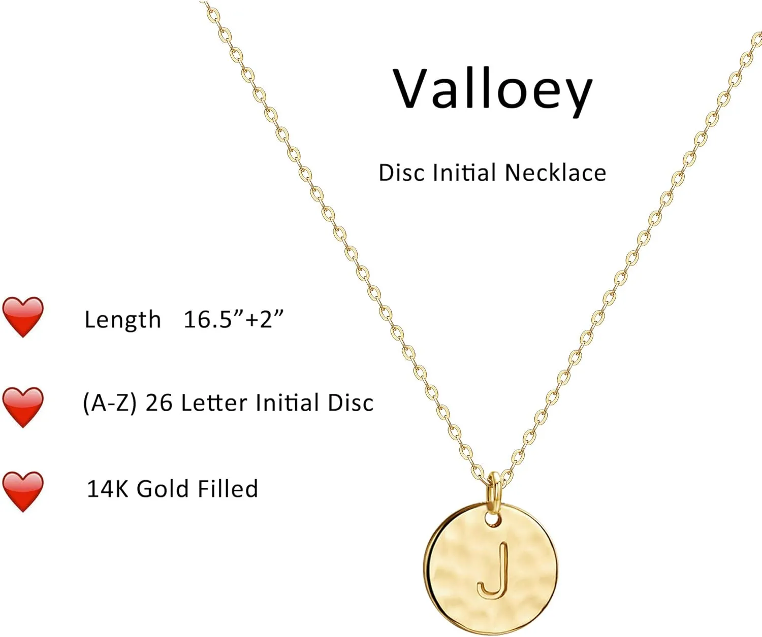 Valloey Rover Initial Necklaces for Women 14K Gold Plated Dainty Letter Necklce Round Coin Disc Pendant Double Side Engraved A-Z Necklace Personalized Jewelry Gift for Women