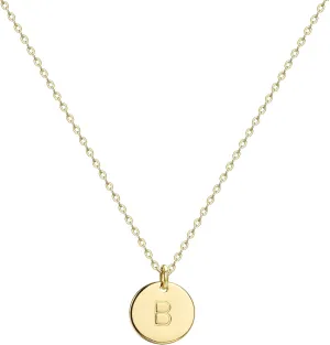 Valloey Rover Initial Necklaces for Women 14K Gold Plated Dainty Letter Necklce Round Coin Disc Pendant Double Side Engraved A-Z Necklace Personalized Jewelry Gift for Women