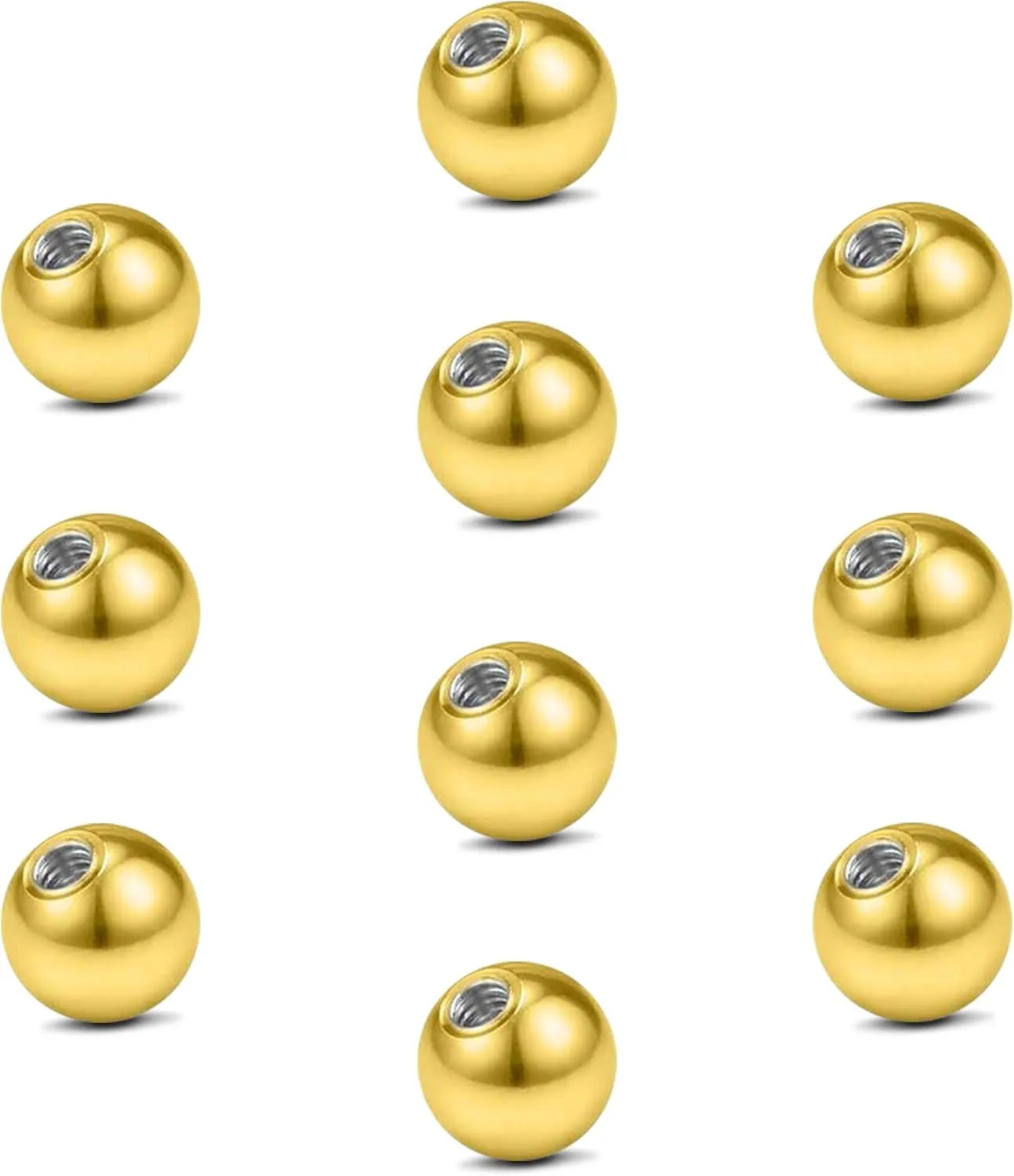 vcmart 16G 3mm Replacement Balls & 14G 5mm Piercing Balls Externally Threaded Nipple Industrial Tongue Belly Nose Lip Ear Piercing Barbell Parts