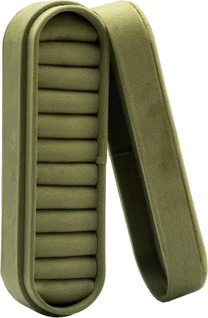 Velvet Small Multiple Ring Box Portable Organizer Display Storage Travel Case Jewelry Earring Holder for Wedding Birthday Christmas Day (Olive Green)