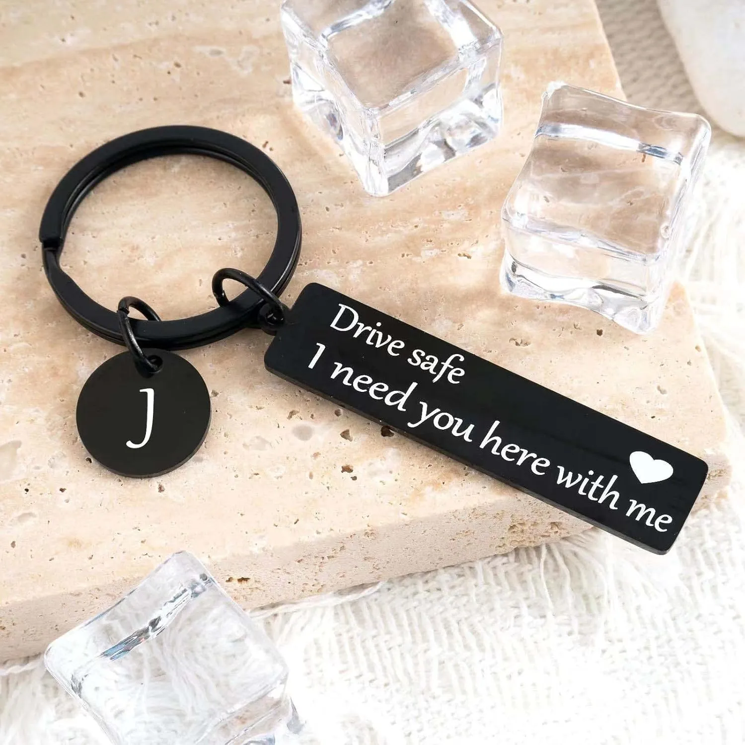 VICKHU drive safe keychain for boyfriend,26-letter keychain,gifts for boyfriend on birthday christmas valentines day