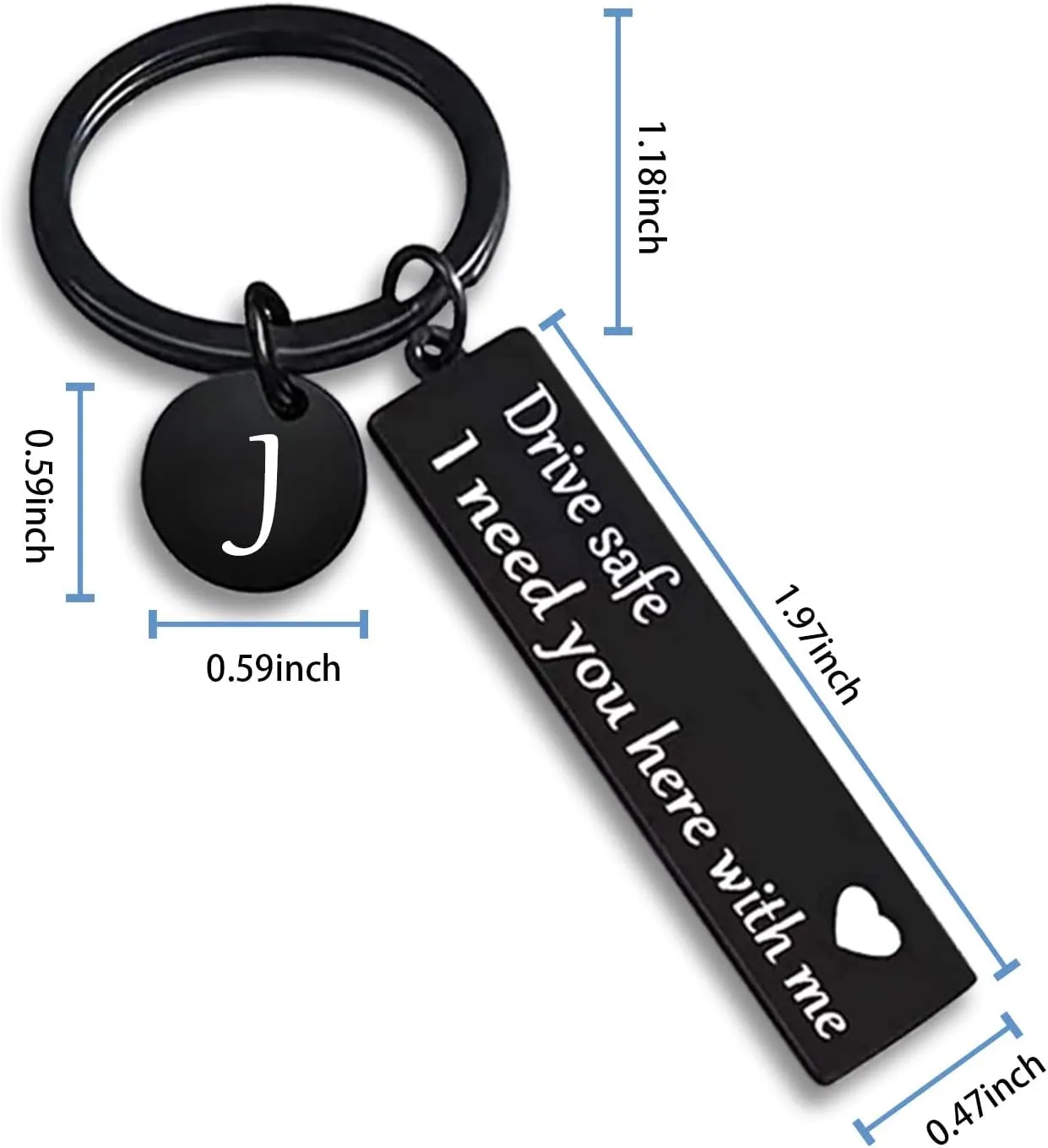 VICKHU drive safe keychain for boyfriend,26-letter keychain,gifts for boyfriend on birthday christmas valentines day