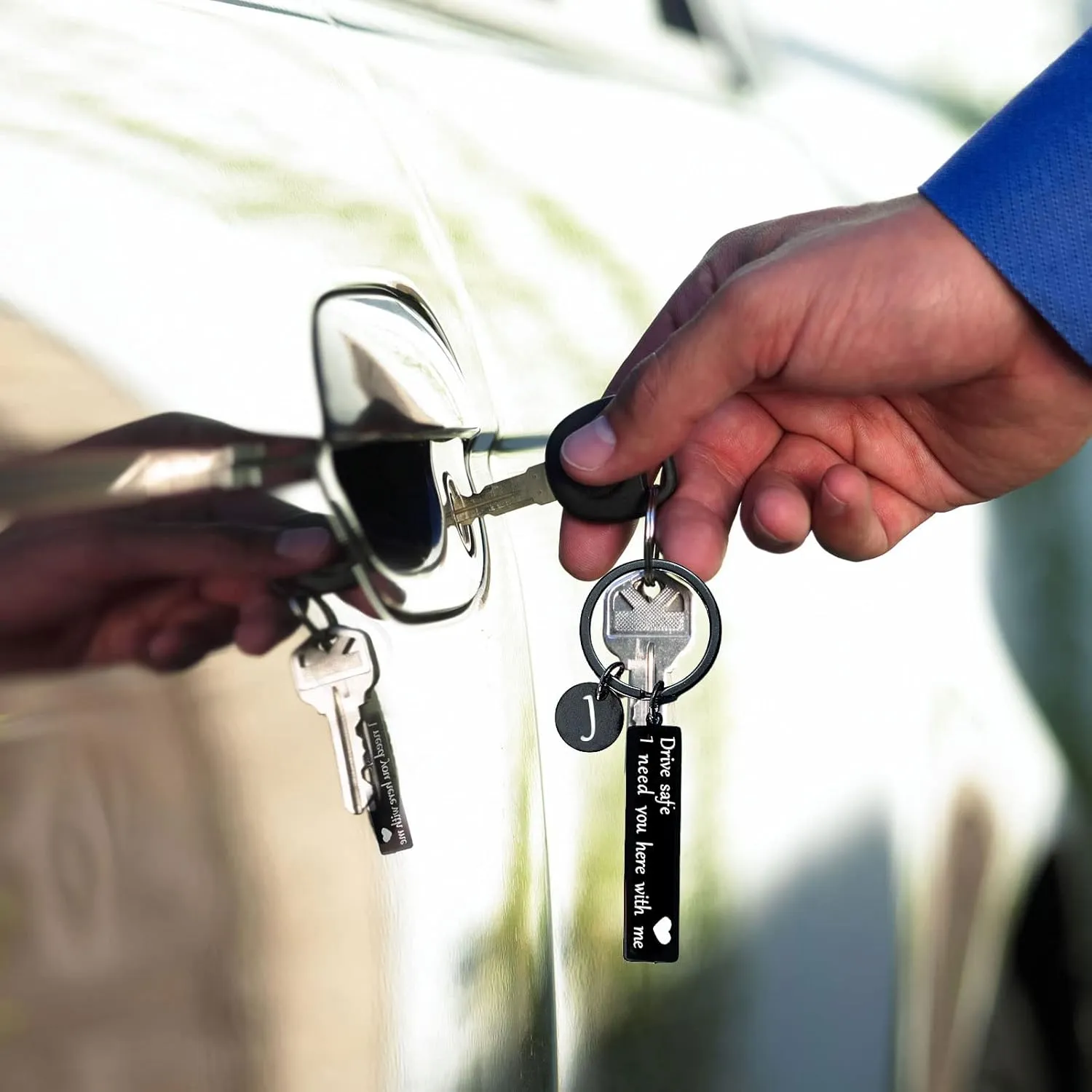 VICKHU drive safe keychain for boyfriend,26-letter keychain,gifts for boyfriend on birthday christmas valentines day