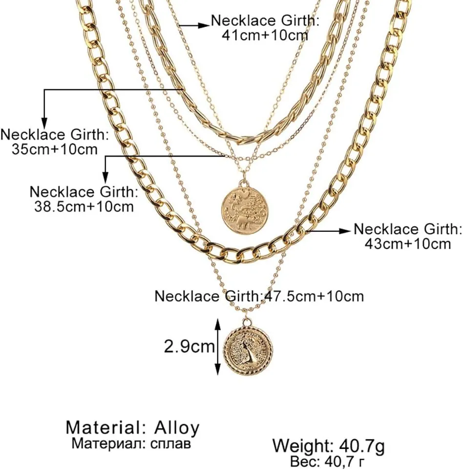 Vivian&CD Gold Layered Choker Necklaces Set for Women, Dainty Gold Paperclip Link Chain Necklace Stackable Herringbone Simple Necklace for Women Jewelry Gift