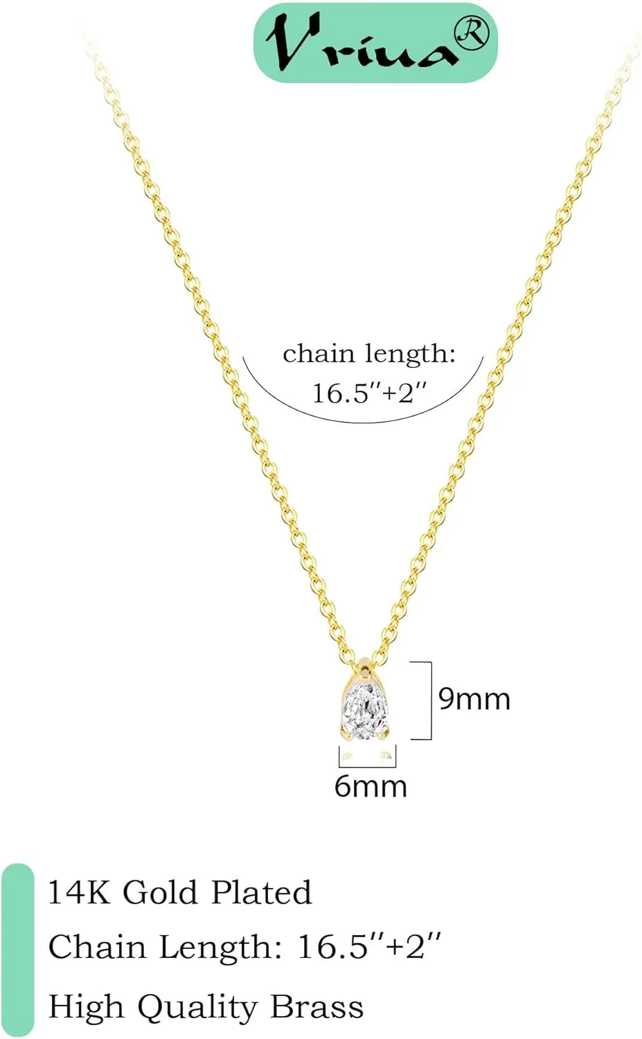 VRIUA Diamond Necklaces for Women, Dainty Gold/Silver Necklace 14K Gold/White Gold Plated Layered Necklace Simple Diamond Gold Necklace for Women Trendy Jewelry