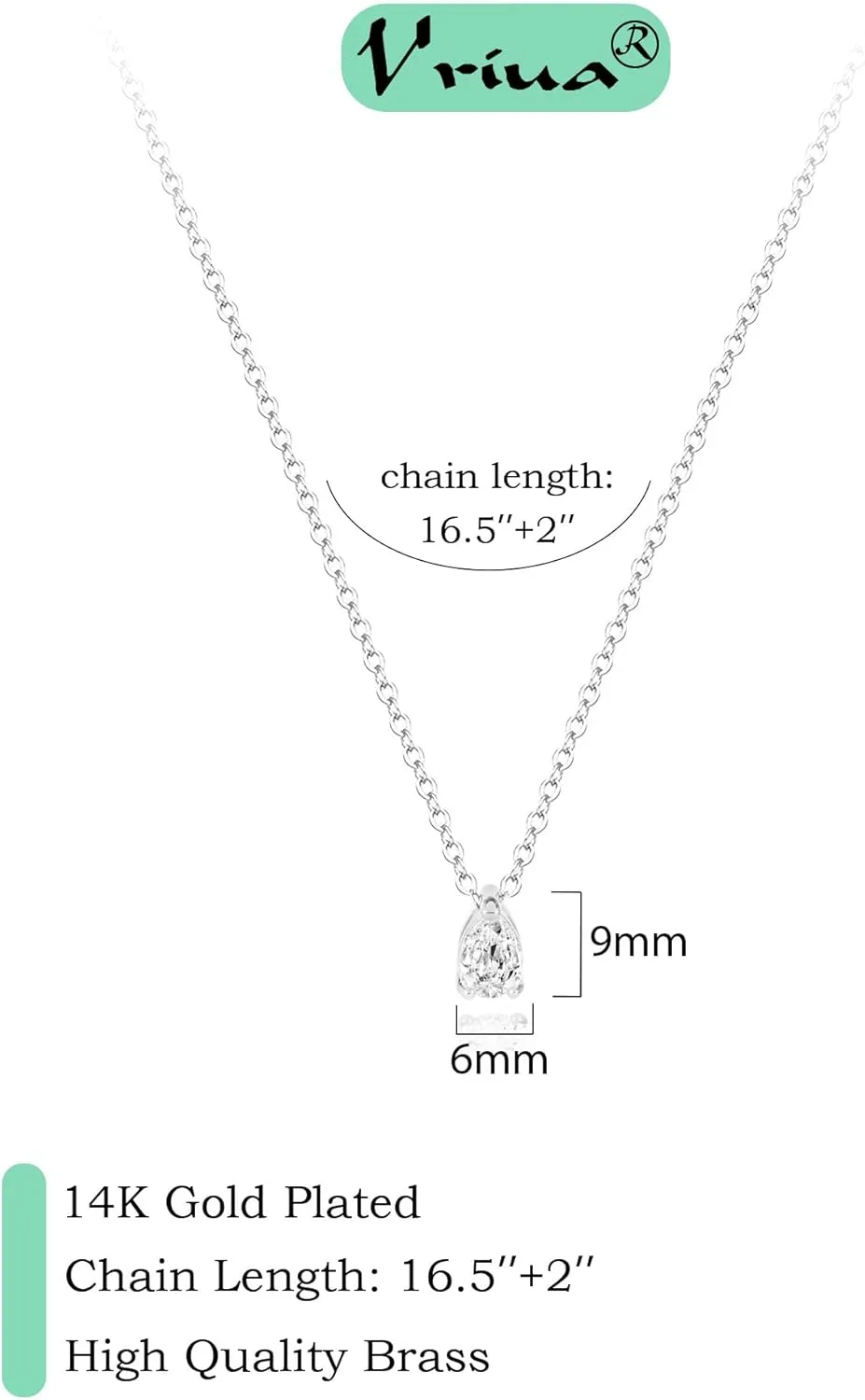 VRIUA Diamond Necklaces for Women, Dainty Gold/Silver Necklace 14K Gold/White Gold Plated Layered Necklace Simple Diamond Gold Necklace for Women Trendy Jewelry