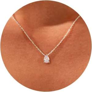 VRIUA Diamond Necklaces for Women, Dainty Gold/Silver Necklace 14K Gold/White Gold Plated Layered Necklace Simple Diamond Gold Necklace for Women Trendy Jewelry