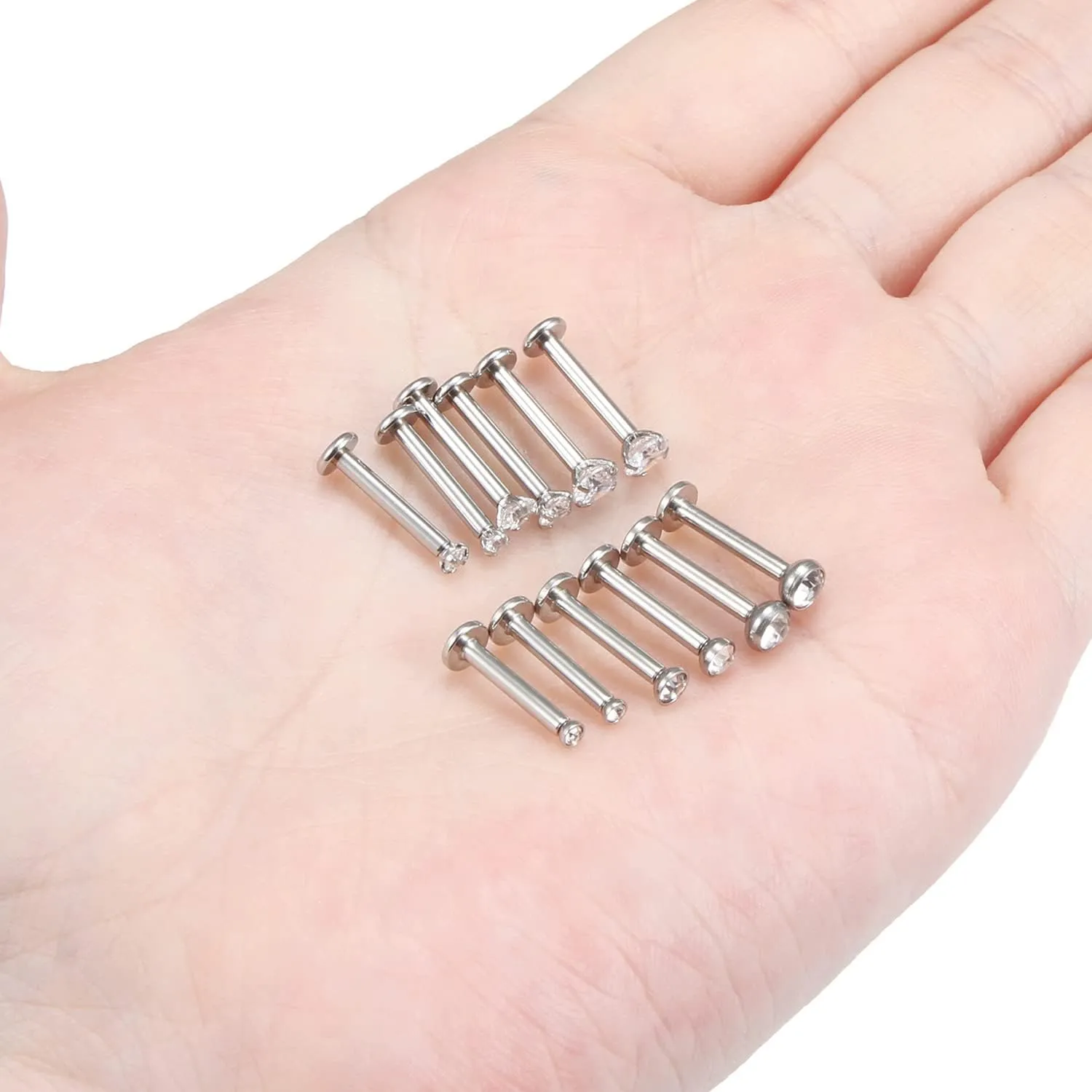 Vsnnsns 14G Lip Rings Stainless Steel Tragus Helix Conch Piercing Jewelry Snake Bite Piercing Monroe Lip Rings Labret Medusa Cartilage Lobe Earrings Piercing Jewelry Cubic Zirconia 2MM 3MM 4MM