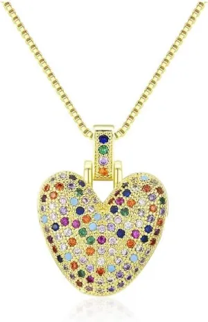 Women's Bubble Letter Necklace Colorful, Pendant Balloon Initial Pendant Zirconia Inlaid Necklace Fashion Gift Jewelry