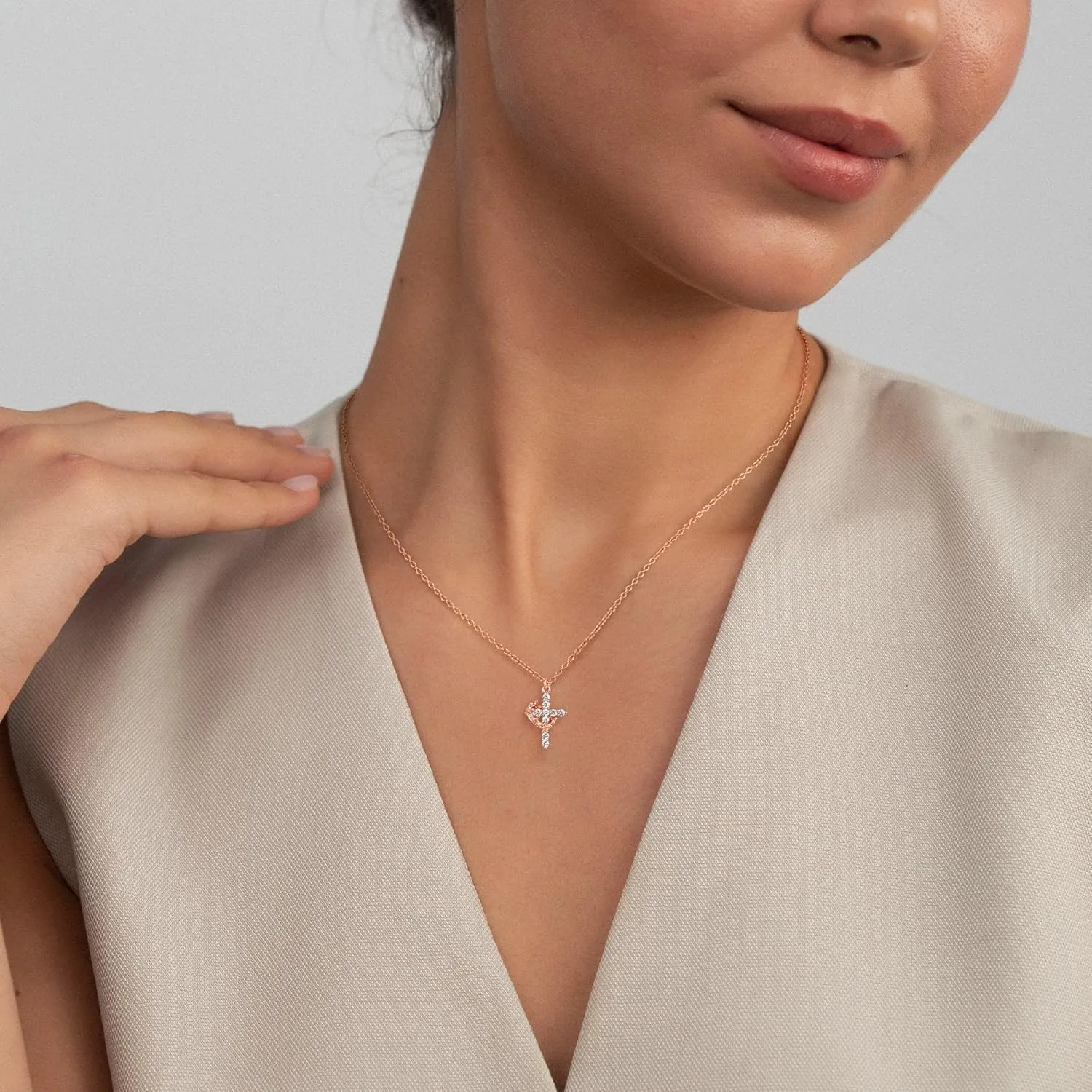 Women's Gifts Upgraded Crown Cross Necklace for Women 14K Gold Plated Crown Cross Pendant Necklace Simple Diamond Gold Necklaces Faith Cross Jewelry First Communion Necklace
