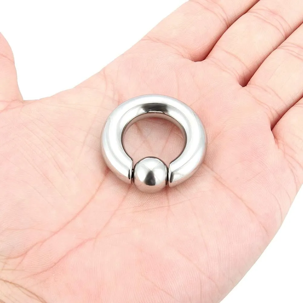 Yaalozei 12G 10G 8G 6G 4G 2G 0G 00G Large Septum Rings Gauges Earrings Hoops 316L Surgical Steel Spring Action Captive Bead PA Ring CBR Septum Nose Rings Piercing Jewelry for Women Men