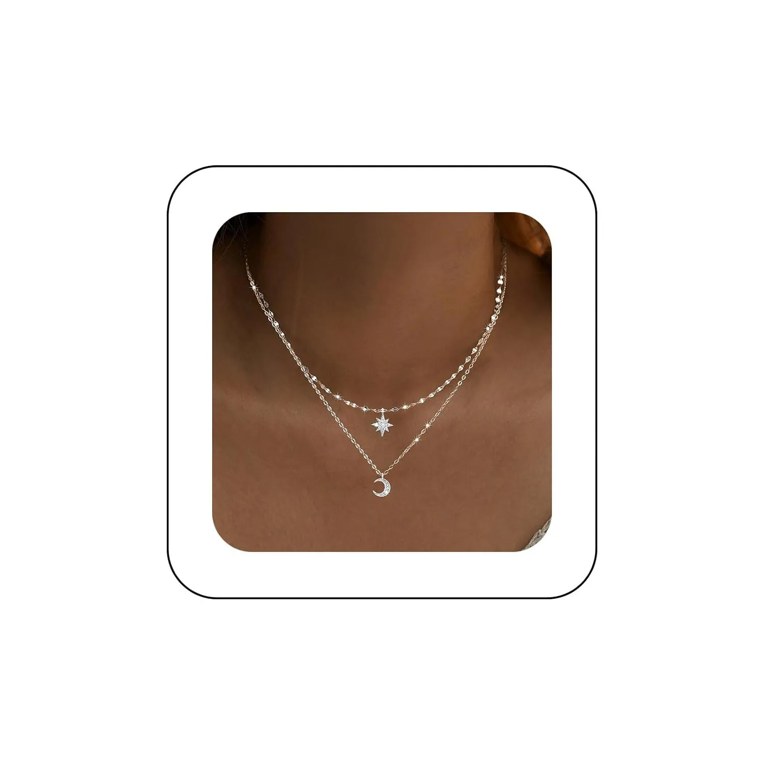 YienDoo Boho Layered Crystal Butterfly Necklace Choker Vintage Silver Tiny Butterflys Pendant Necklace Funky Rhinestone Butterfly Choker Rock Statement Necklaces Charm Jewelry for Women