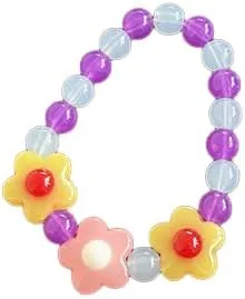 YIYUGEY Colorful Sweet Jelly Beaded Bracelet Flower Pendant Beads Stretch Bracelet Party Benefits Dress Up Clothing Jewelry Friendship Surprise Party for Women