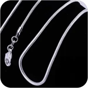 Yuren 3 Pieces 925 Sterling Silver 2mm Snake Chain Necklace Jewelry Jewelry For Men And Women(16-24 Inch)