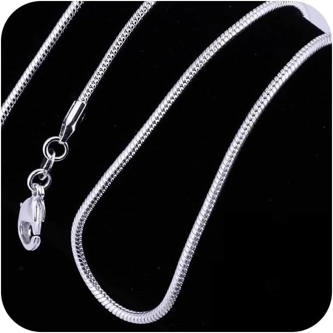 Yuren 3 Pieces 925 Sterling Silver 2mm Snake Chain Necklace Jewelry Jewelry For Men And Women(16-24 Inch)