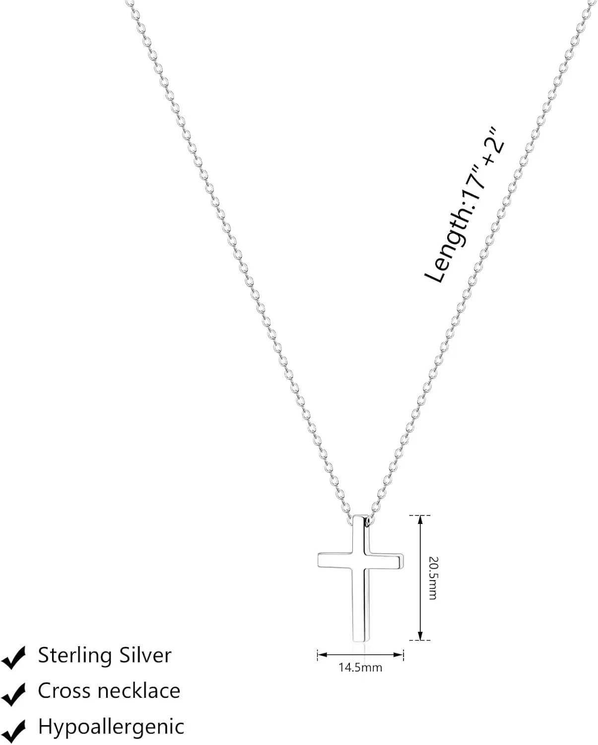 Zeffy Cross Necklace for Women, 18k Gold/Silver Plated Tiny Cross Pendant Necklace Simple Layered Cross Necklaces Gold Jewelry for Women