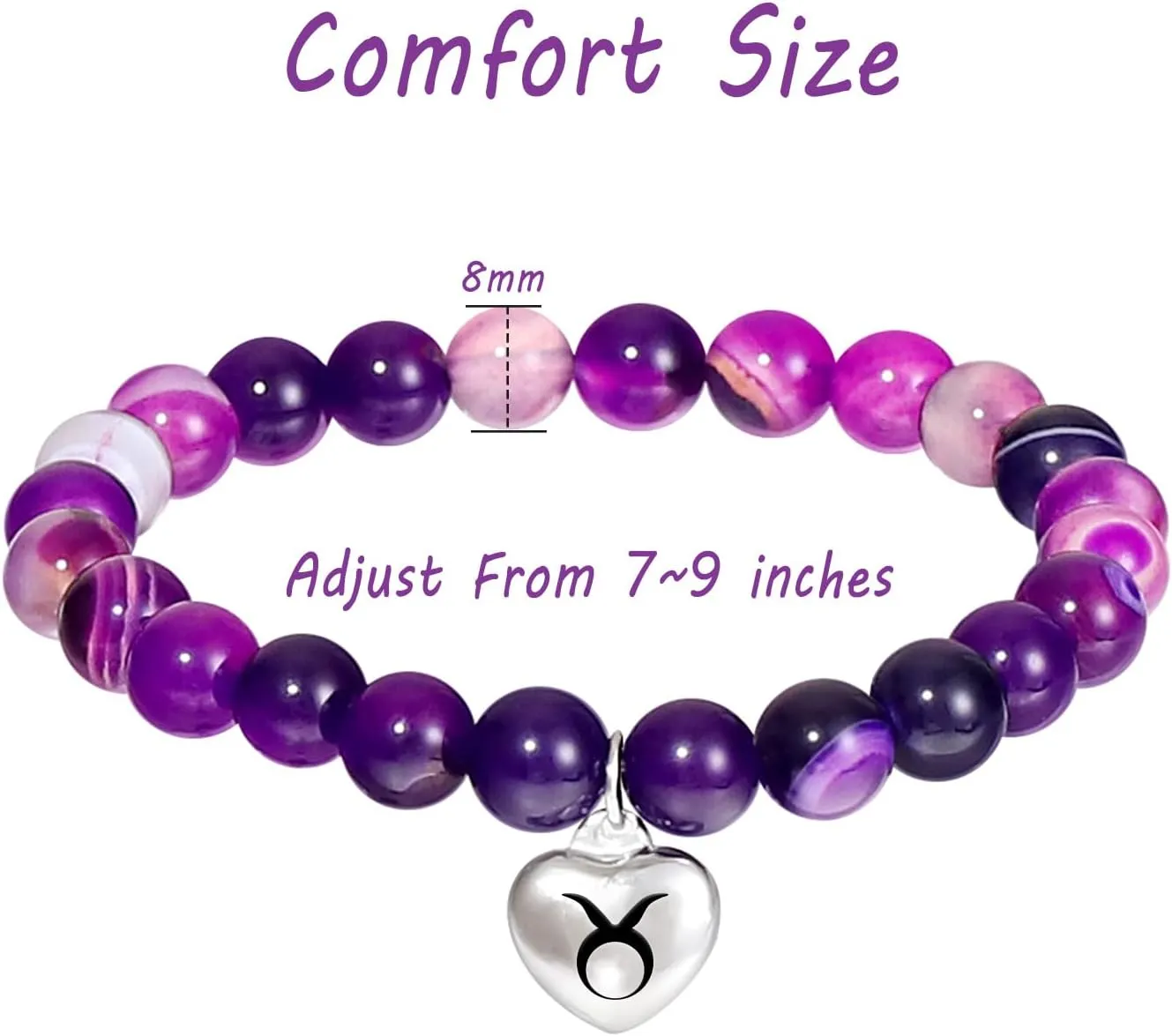 Zodiac Bracelet for Women Girls, Zodiac Bracelet Gifts for Women Birthday Valentine Christmas End of Year, Natural Stone Horoscope Beaded Bracelet Healing Zodiac Bracelet Gifts for Women Girls
