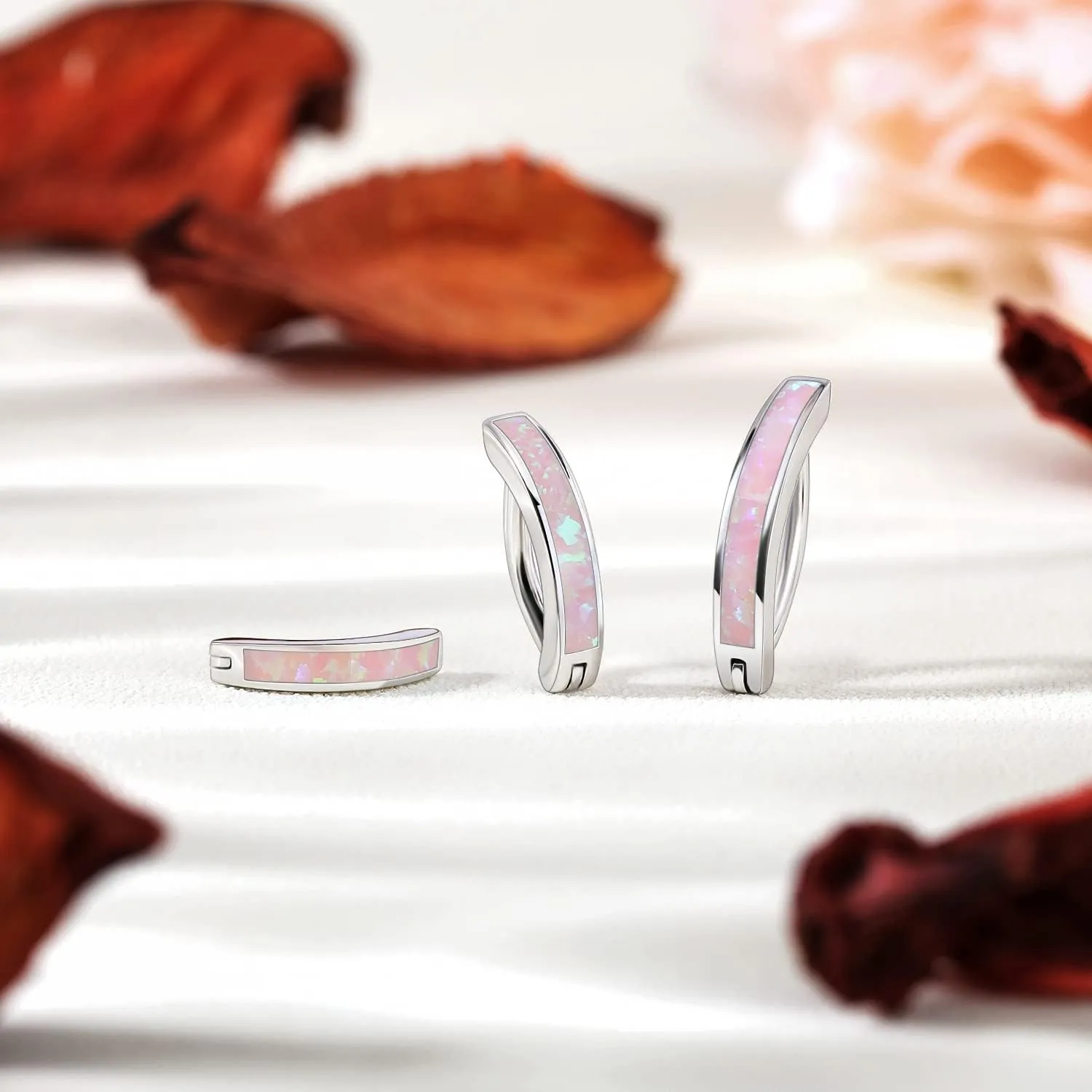 ZS 14G Clicker Belly Button Rings for Women, 925 Sterling Silver Opal Belly Barbell Piercing Reverse Curved Navel Barbell Body Jewelry