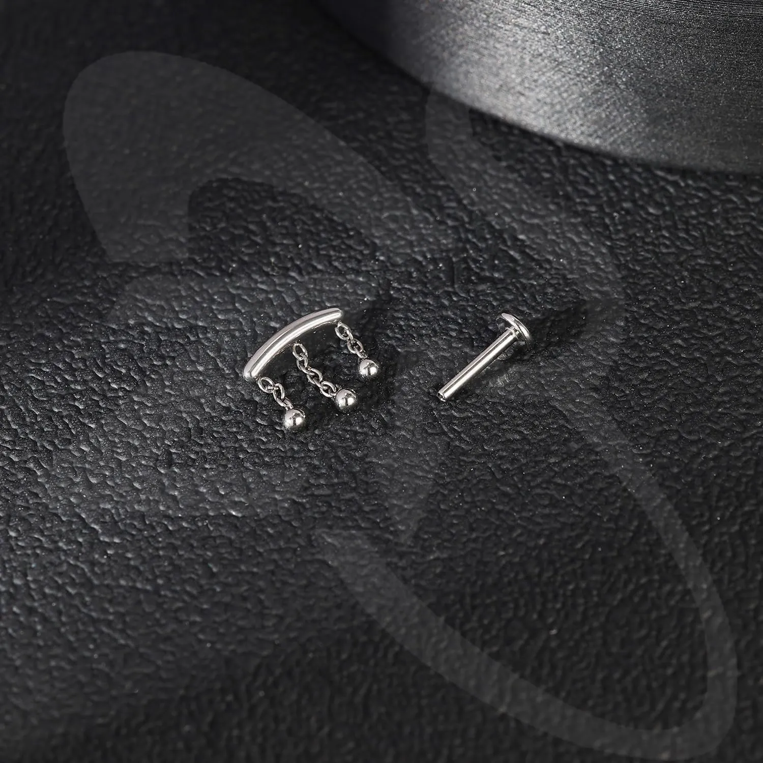 ZS ASTM F136 Titanium 16G 8mm Piercing Jewelry for Conch, Tragus, Helix, Lip, Labret, Earlobe - Hypoallergenic Internally Threaded Flat Back Cartilage Stud Earring