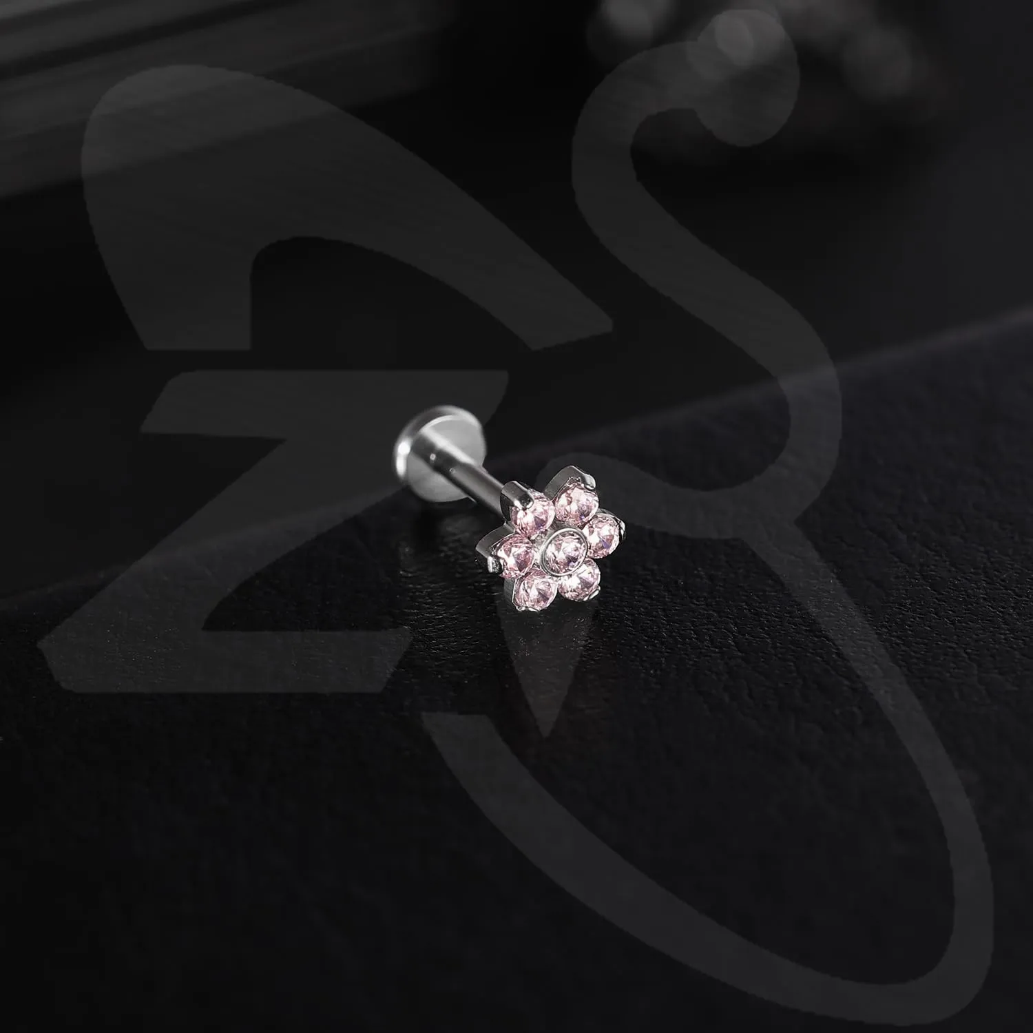 ZS ASTM F136 Titanium 16G 8mm Piercing Jewelry for Conch, Tragus, Helix, Lip, Labret, Earlobe - Hypoallergenic Internally Threaded Flat Back Cartilage Stud Earring
