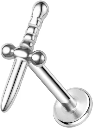 ZS ASTM F136 Titanium 16G 8mm Piercing Jewelry for Conch, Tragus, Helix, Lip, Labret, Earlobe - Hypoallergenic Internally Threaded Flat Back Cartilage Stud Earring