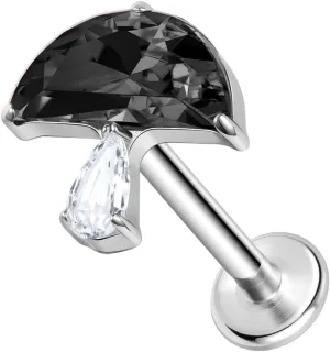 ZS ASTM F136 Titanium 16G 8mm Piercing Jewelry for Conch, Tragus, Helix, Lip, Labret, Earlobe - Hypoallergenic Internally Threaded Flat Back Cartilage Stud Earring