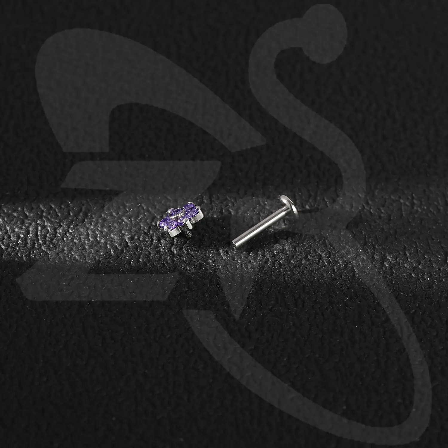 ZS ASTM F136 Titanium 16G 8mm Piercing Jewelry for Conch, Tragus, Helix, Lip, Labret, Earlobe - Hypoallergenic Internally Threaded Flat Back Cartilage Stud Earring