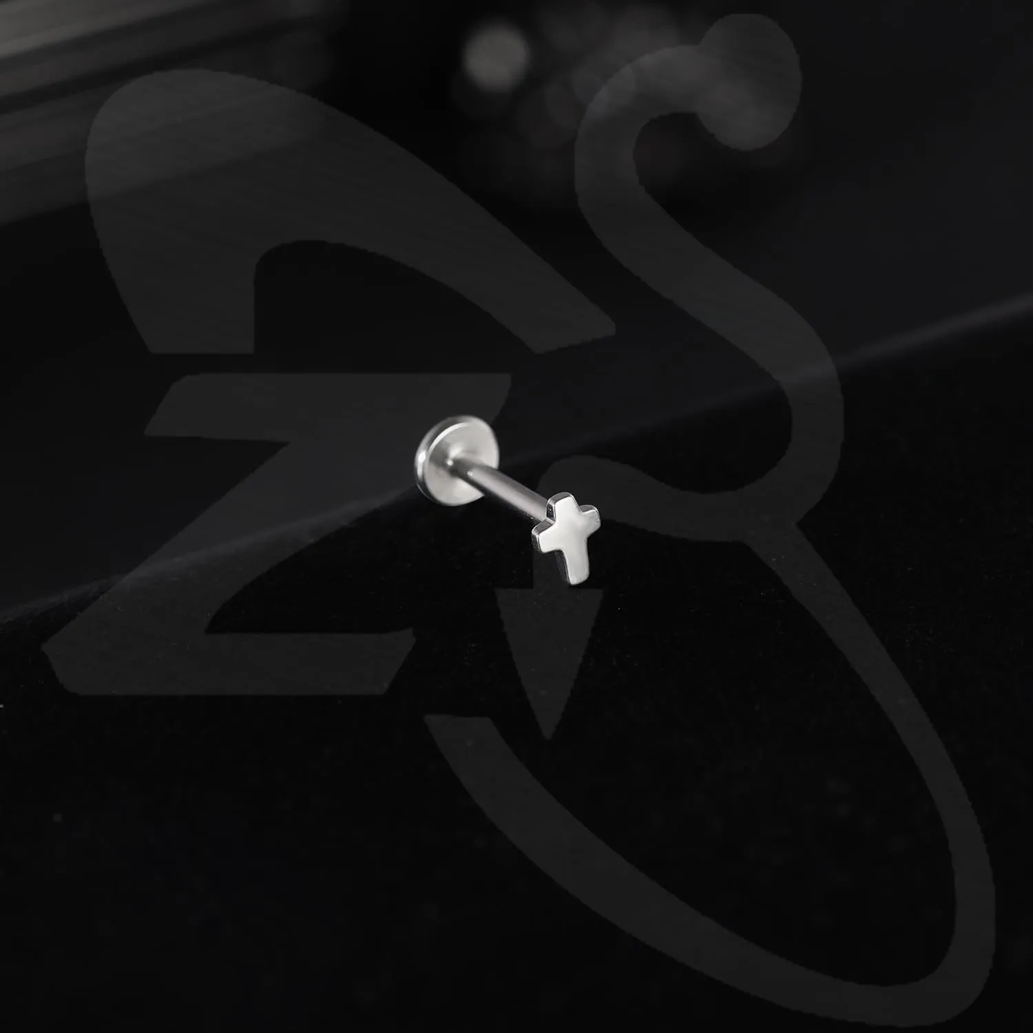 ZS ASTM F136 Titanium 16G 8mm Piercing Jewelry for Conch, Tragus, Helix, Lip, Labret, Earlobe - Hypoallergenic Internally Threaded Flat Back Cartilage Stud Earring