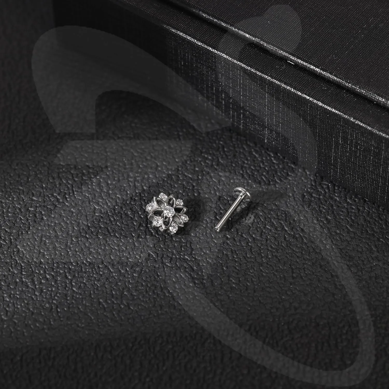 ZS ASTM F136 Titanium 16G 8mm Piercing Jewelry for Lip, Labret, Conch, Tragus, Helix, Earlobe - Hypoallergenic Internally Threaded Flat Back Cartilage Stud Earring