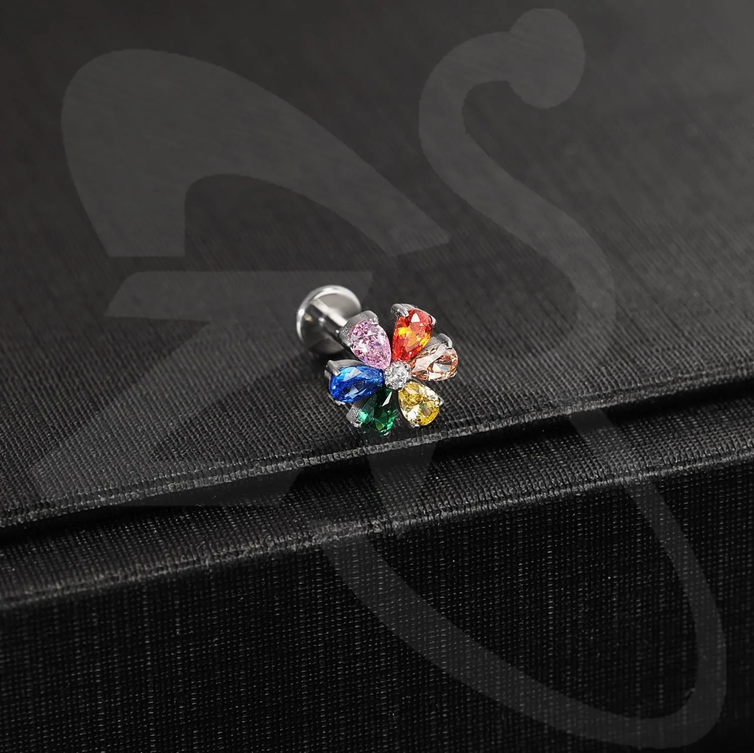 ZS ASTM F136 Titanium 16G 8mm Piercing Jewelry for Lip, Labret, Conch, Tragus, Helix, Earlobe - Hypoallergenic Internally Threaded Flat Back Cartilage Stud Earring