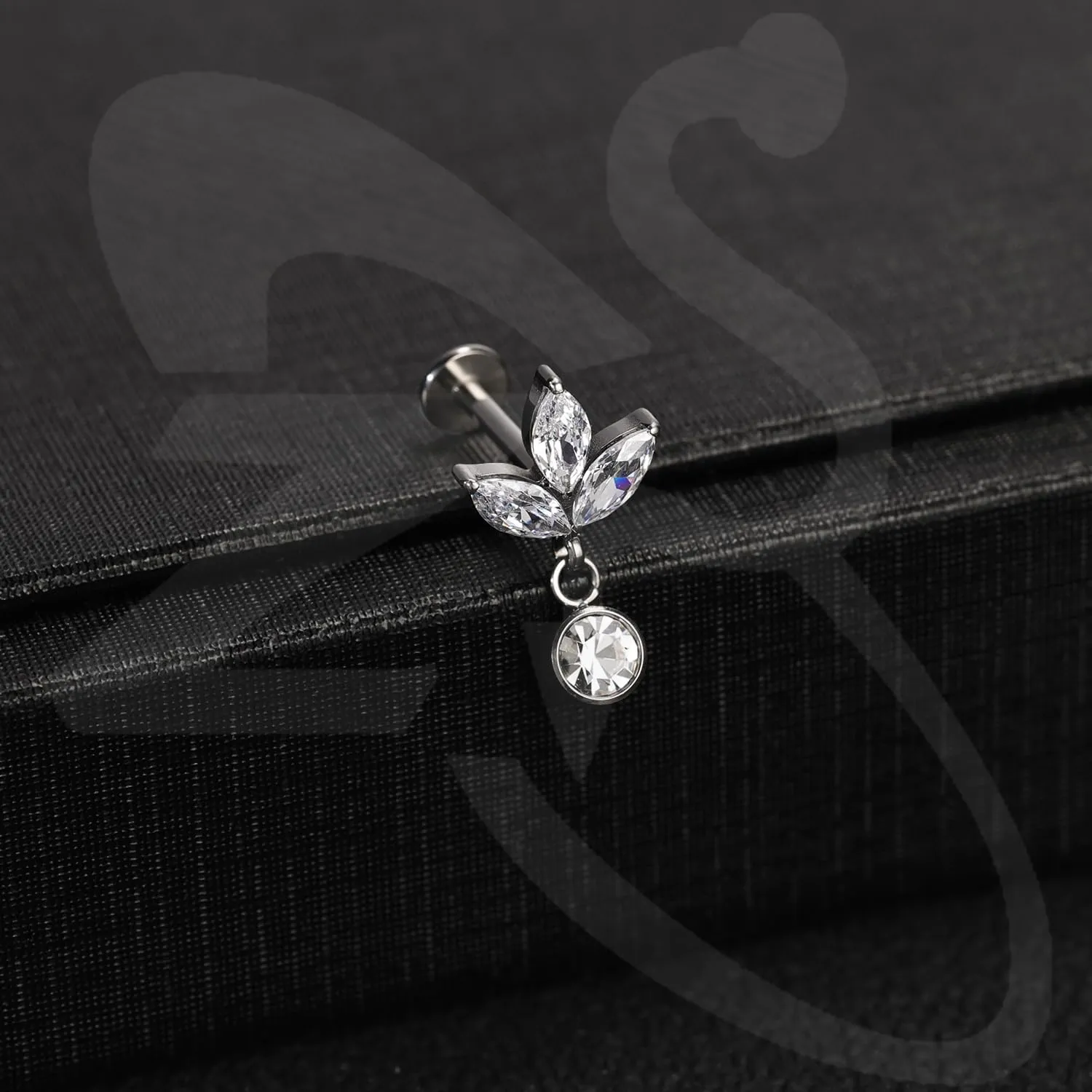ZS ASTM F136 Titanium 16G 8mm Piercing Jewelry for Lip, Labret, Conch, Tragus, Helix, Earlobe - Hypoallergenic Internally Threaded Flat Back Cartilage Stud Earring