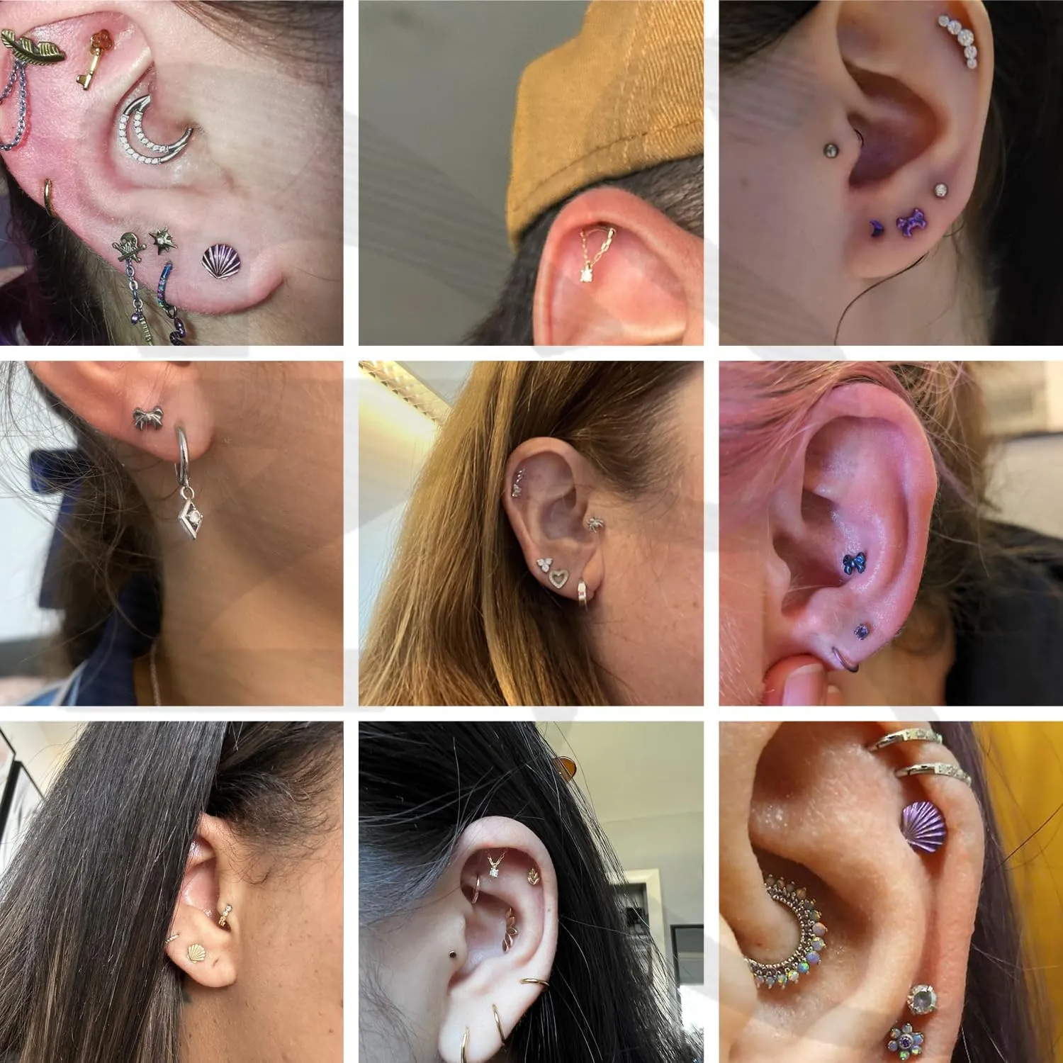 ZS ASTM F136 Titanium 16G 8mm Piercing Jewelry for Lip, Labret, Conch, Tragus, Helix, Earlobe - Hypoallergenic Internally Threaded Flat Back Cartilage Stud Earring