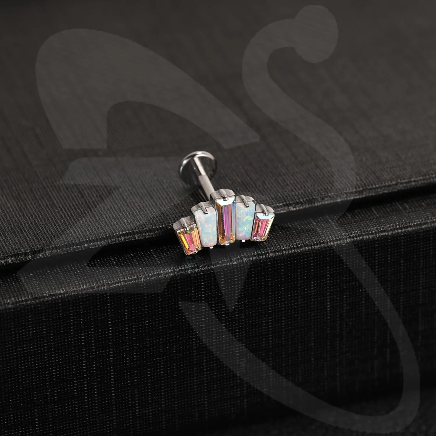 ZS ASTM F136 Titanium 16G 8mm Piercing Jewelry for Lip, Labret, Conch, Tragus, Helix, Earlobe - Hypoallergenic Internally Threaded Flat Back Cartilage Stud Earring